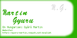 martin gyuru business card